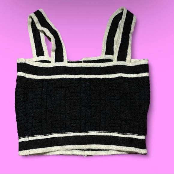 Cider Black and White Striped Knit Top - Picture 2 of 3